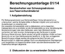 Bericht zum Berstverhalten von Schwungrädern